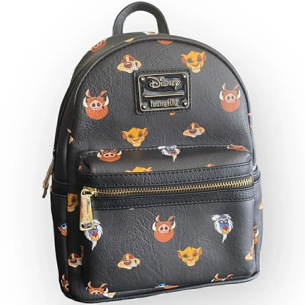 Loungefly Disney The Lion King Mini Backpack Black Character Faces New Exclusive